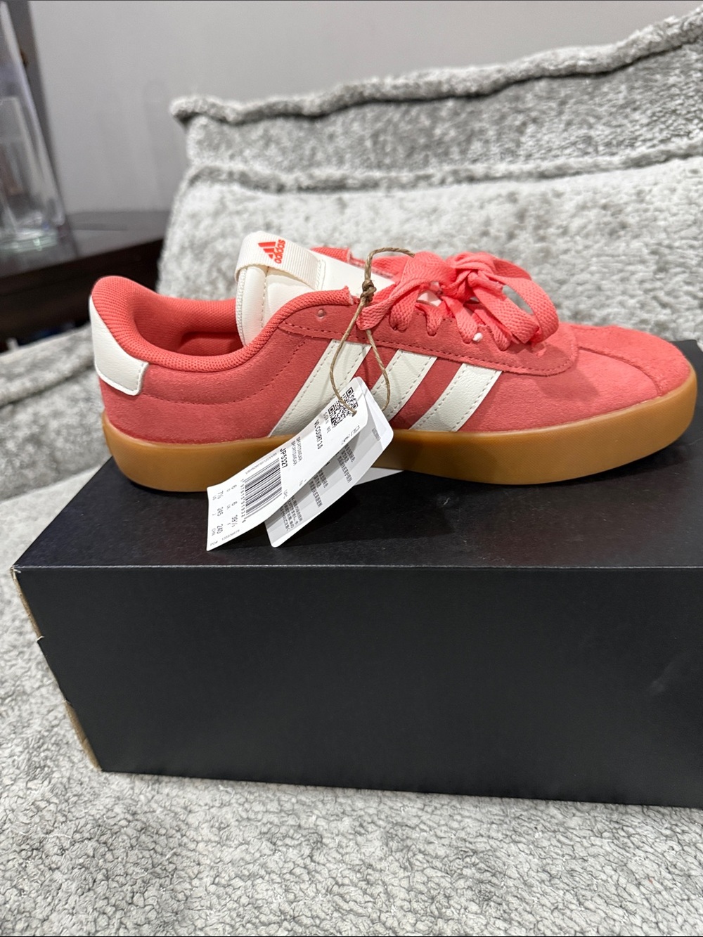 adidas Women's Coral Suede Low-Top Sneakers with White Stripes